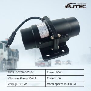 Putec Vibration Motor 200LBS Brush Vibrator for Salt&Sand and Concrete Mixer DC 12V 4500RPM Vibrating Force 200lbs