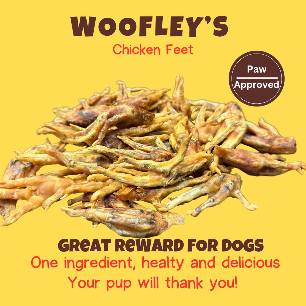 Woofley's Chicken Feet (60 Count) -Made in USA - Chicken Feet Dog Treats - Natural Dog Chews and Treats