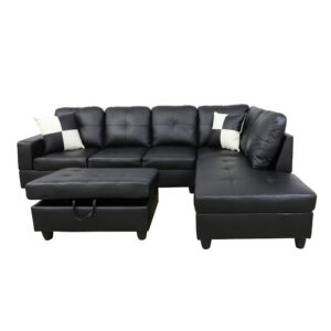 Beverly Fine Funiture mochitas Sectional, Black