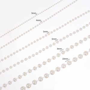 YoungJewl 8mm Crafts Faux Pearl Beads Garland Pearl Bead Roll Strand of Pearls to Decorate Floral Centerpieces Wedding Party Favor Christmas Tree(33 Feet Ivory)