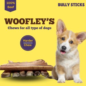 Woofley's 6" Jumbo Thick Buffalo Bully Sticks - (18 Count) - Bully Sticks for Dogs - Long Lasting Bully Stick Dog Chews