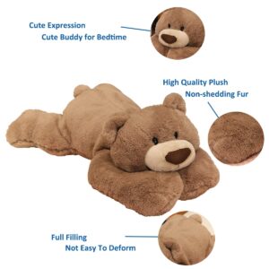 Doireum Weighted Stuffed Animals, 3.3 lbs Weighted Bear Stuffed Animal Toy Brown Bear Plush Throw Pillow Gifts for Boys Girls, 19.6 inch