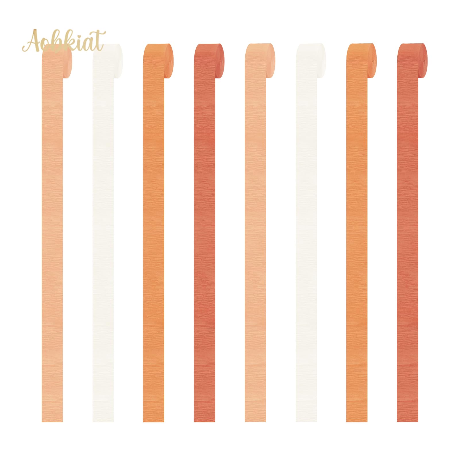 AOBKIAT Wedding Decorations,8 Rolls Gradient Orange Crepe Paper Streamers for Wedding,Bachelorette Party,Birthday, Bridal Baby Shower,Anniversary Party Backdrop