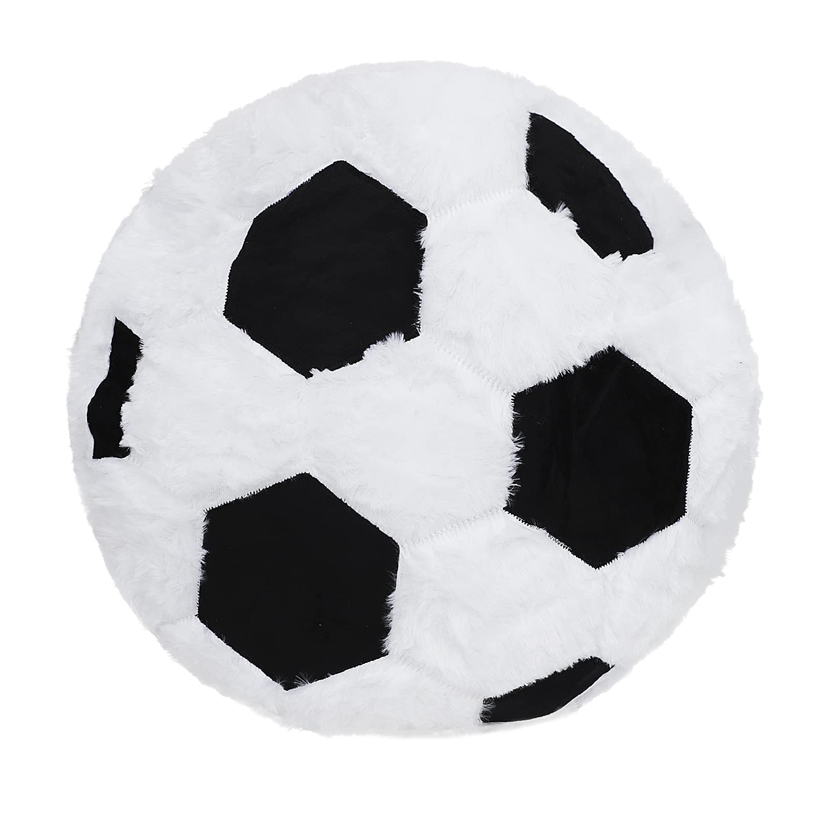 Cozy Plush Soccer Throw Pillow Soft Stuffed Sports Ball Shape Pillow Thick Round Back Cushion Sofa Room Car Decoration, 17.7 Inches