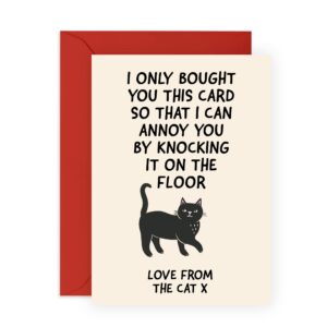 central 23 funny cat birthday card for fur mom and cat dad - cute birthday greeting cards from the cat - animal lover, pet owner - comes with fun stickers - made in uk