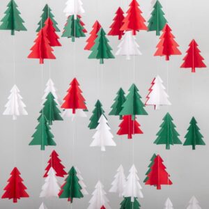 red white green christmas decorations - 2pcs 3d christmas tree paper streamers party banner garland christmas party decorations hanging decor