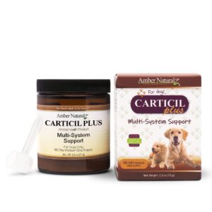 Amber NaturalZ Carticil Plus Herbal Supplement for Dogs | Multi System Support is a Blend for Digestive, Respiratory, and Cardiovascular Health | 60-Day Medium Dog Supply | Manufactured in The USA