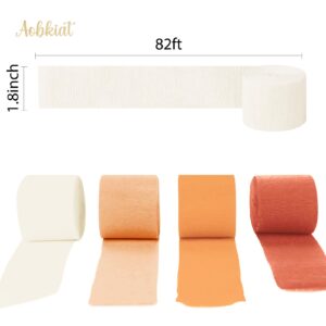 AOBKIAT Wedding Decorations,8 Rolls Gradient Orange Crepe Paper Streamers for Wedding,Bachelorette Party,Birthday, Bridal Baby Shower,Anniversary Party Backdrop