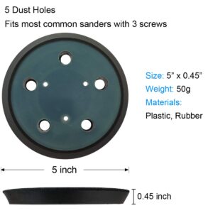 2 Pack 5 Inch 5 Hole Replacement Sander Pad for Porter Cable 333 333VS Random Orbit Sanders, 5" Hook and Loop Orbital Sanding Pad for Porter Cable 13904/13909