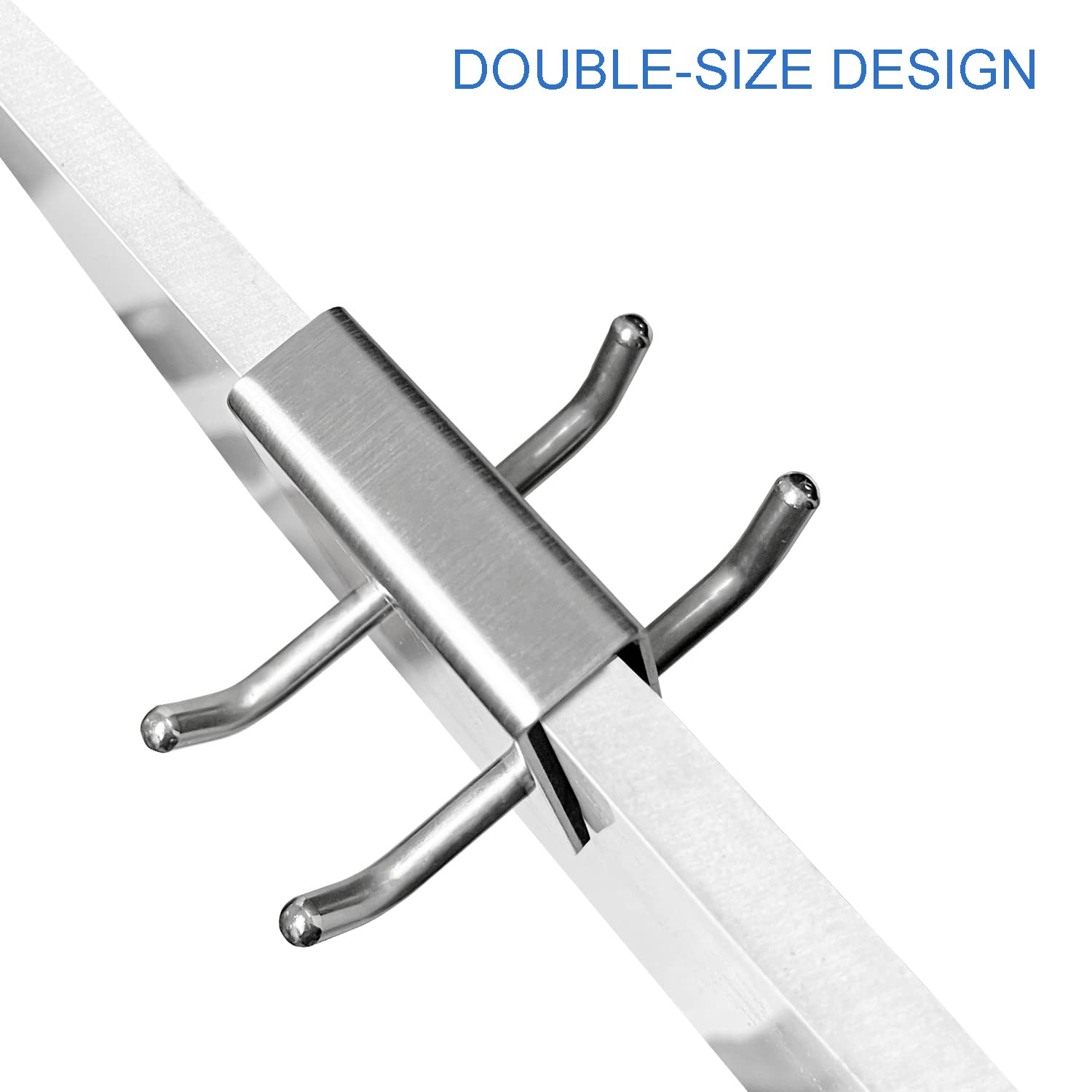 Leermine Shower Door Hooks, Double Side Towel Hooks for Bathroom Frameless Glass Shower Door, Towel Rack Hanger Shower Hooks for Towel, Bath Robe, 2-Pack, Short Hooks