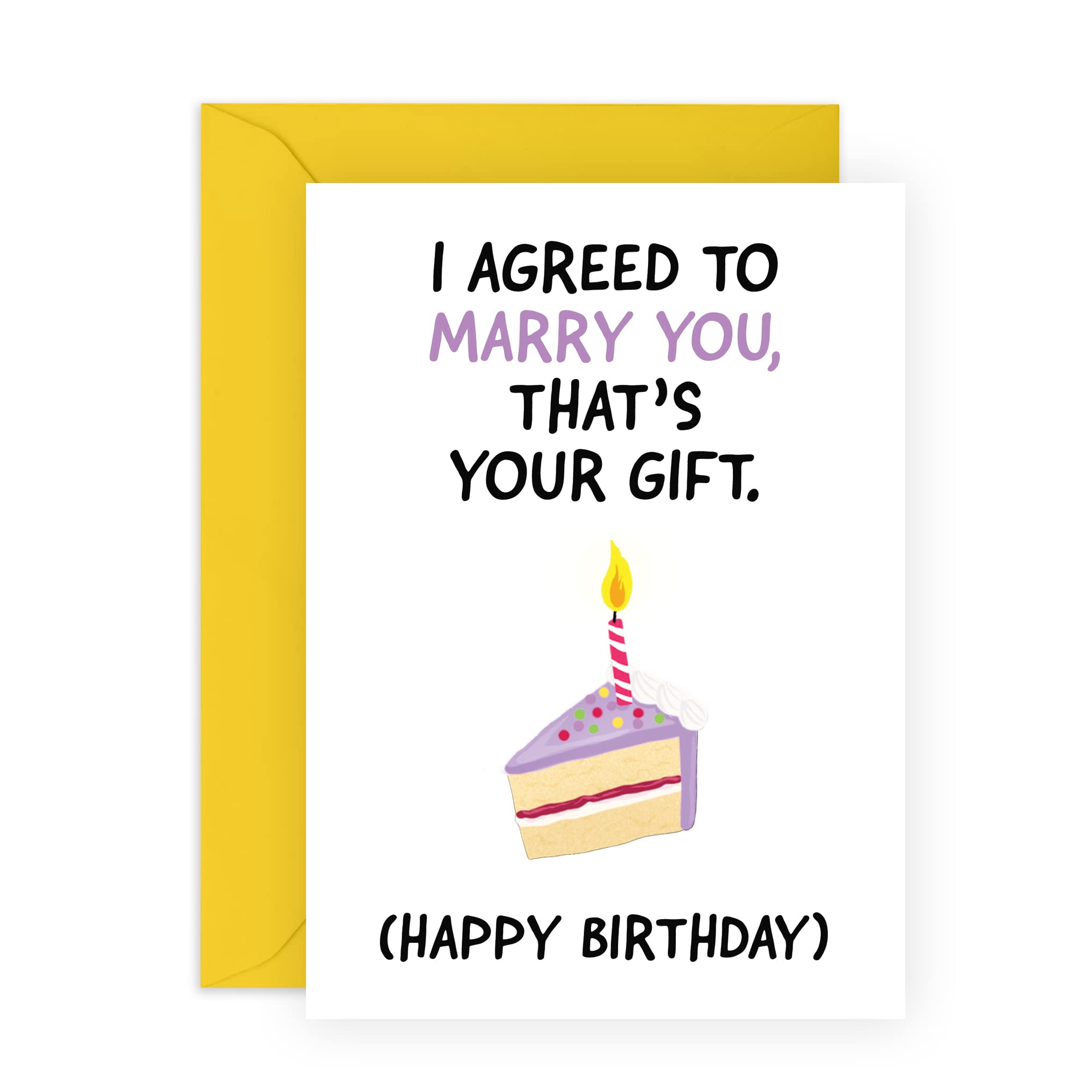 CENTRAL 23 Funny Wife Birthday Card - 'I Agreed To Marry You' - Hilarious Husband Birthday Card - Fiance Birthday Card For Her Him Men Women - Comes With Fun Stickers