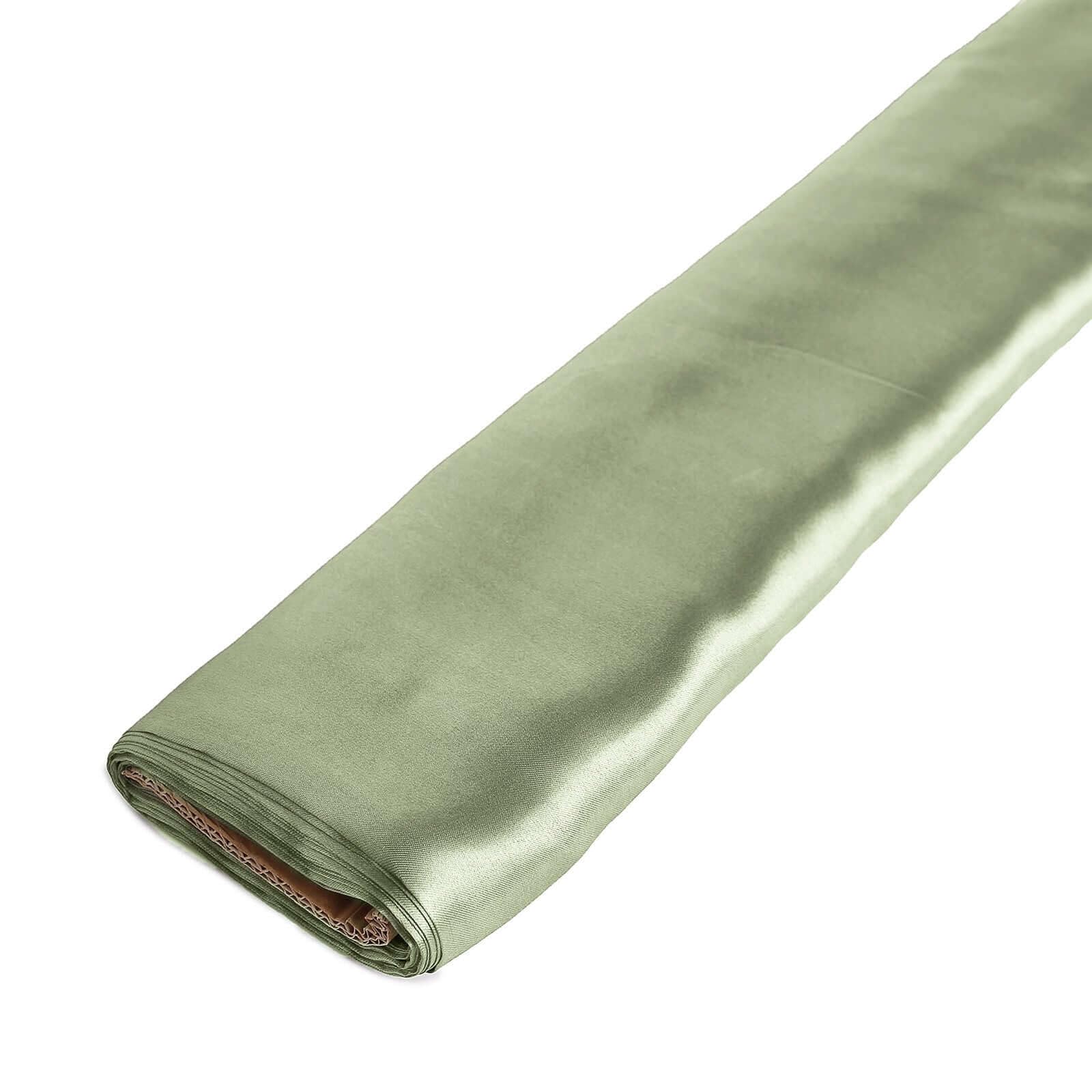 Efavormart 54" Wide x 10 Yards Satin Wedding Banquet Restaurant Wholesale Fabric Bridal Bolt for Party Events Decor - Eucalyptus Sage Green