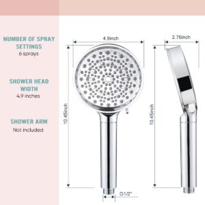 Cobbe Filtered Shower Head with Handheld, High Pressure 6 Spray Mode Showerhead with Filters, Water Softener Filters Beads for Hard Water - Remove Chlorine - Reduces Dry Itchy Skin, Chrome