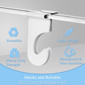 Hotop 40 Pieces Metal Drop Ceiling Hooks Christmas Light Hooks Stainless Steel Ceiling Hanger T-bar Track Clip Suspended Ceiling Hooks Christmas Decoration Hooks for Classroom Decoration Hanging