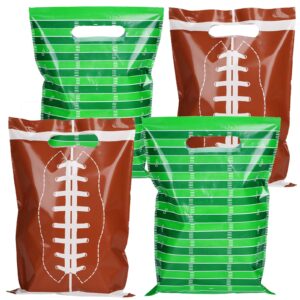 chiazllta 50 pcs football party bags football plastic goodie bags favors rugby sports theme treat bags gift bags decorations for game day sports events birthday party