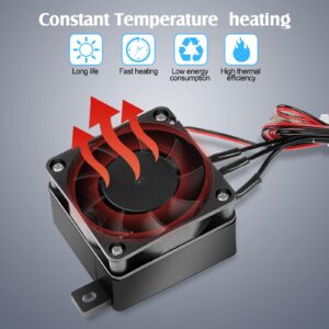 PTC Car Fan Air Heater,12v 100w Energy Saving PTC Car Air Heater Constant Temperature Heating Element PTC Heater with Heating and Fan Modes for Home, Small Space, Air Conditioner (1 Pcs)