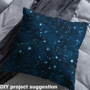 Galaxy Upholstery Fabric by The Yard, Outer Space Starry Sky Indoor Outdoor Fabric by The Yard, Universe Sparkle Stars Decorative Fabric for Upholstery and Home DIY Sewing Projects, 1 Yard, Blue