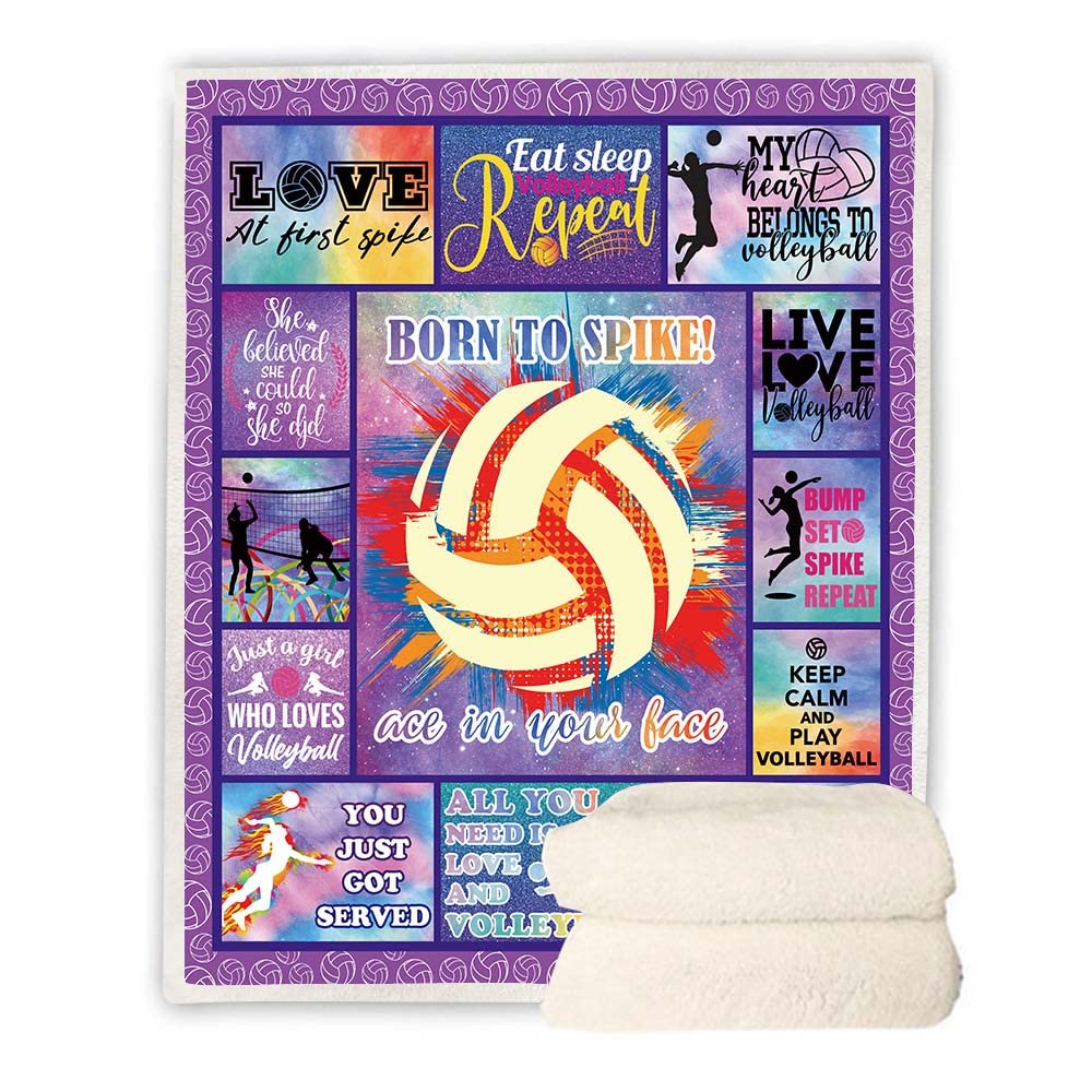 CYREKUD Volleyball Blanket,Volleyball Gifts for Teen Girls Throw Blanket,Volleyball Gifts for Team Blanket Lightweight Soft Warm Cozy Fuzzy Throws Blankets for Office Home Bedroom Sofa 50"x 60"