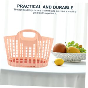 Angoily 2pcs Plastic Toiletries Basket Portable Shower Basket Shopping Tote Bags Outdoor Picnic Storage Basket with Handles for Home Kitchen Bathroom Pink Blue