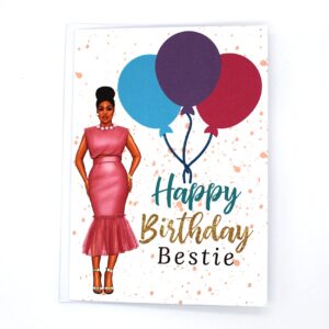 Simply Created African American Birthday Cards with Bling (Pink I)