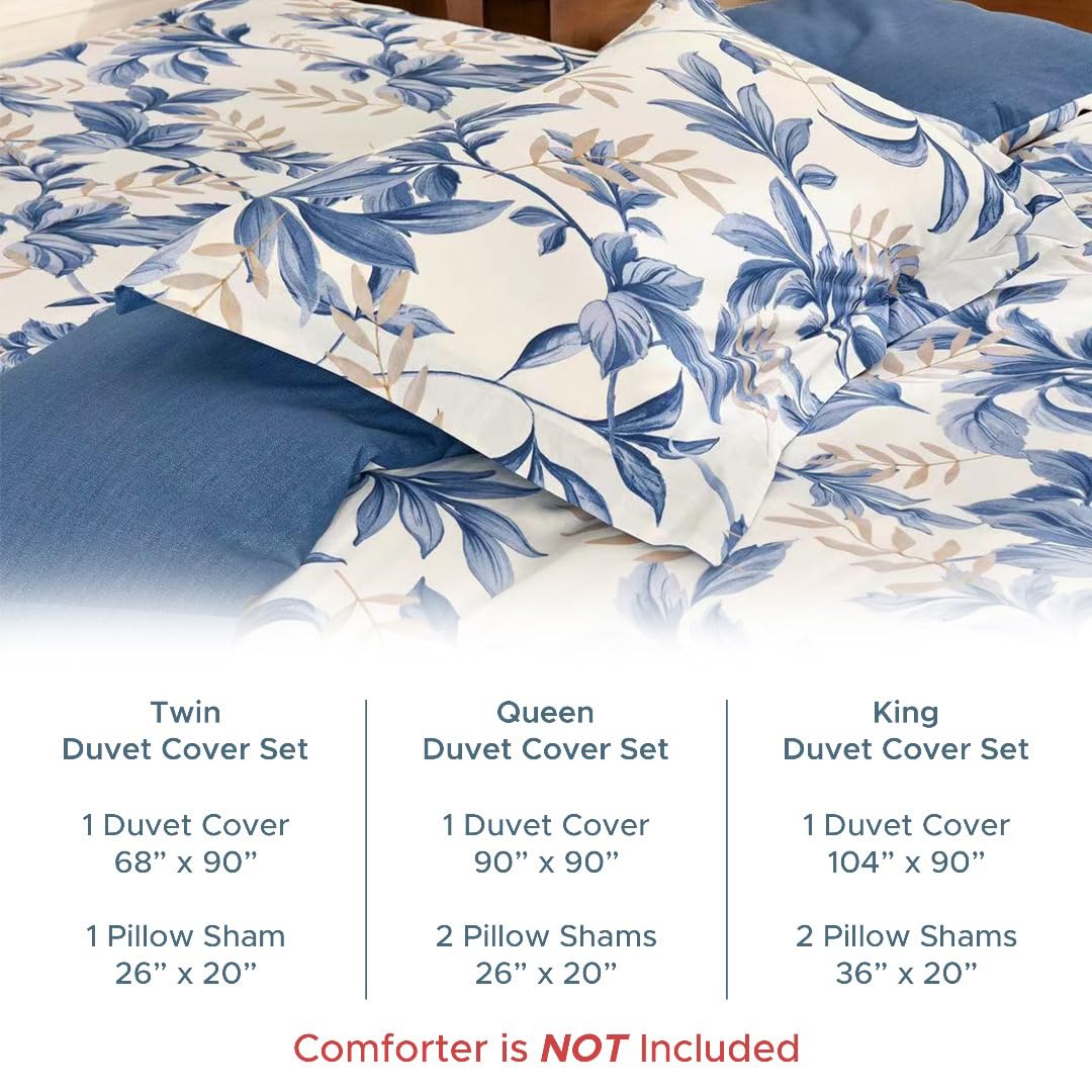 Essina Duvet Cover Set – 3 Pcs Queen Duvet Cover Set – Queen Duvet Cover and 2 Pillow Shams – 620 Thread Count – Soft Cotton Duvet Cover Queen Size – Luxurious Cotton Comforter Cover – Watercolor