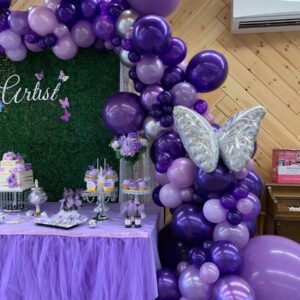 Purple Balloons,50 pcs 12 Inch Purple Balloons,Dark Purple Balloons for Balloon Garland or Balloon Arch as Party Decorations, Baby Shower Decorations, Wedding Decorations,Graduation Anniversary