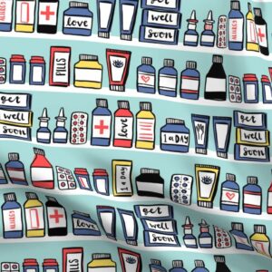 Spoonflower Fabric - Medicine Medical Pills Doctor Printed on Petal Signature Cotton Fabric Fat Quarter - Sewing Quilting Apparel Crafts Decor