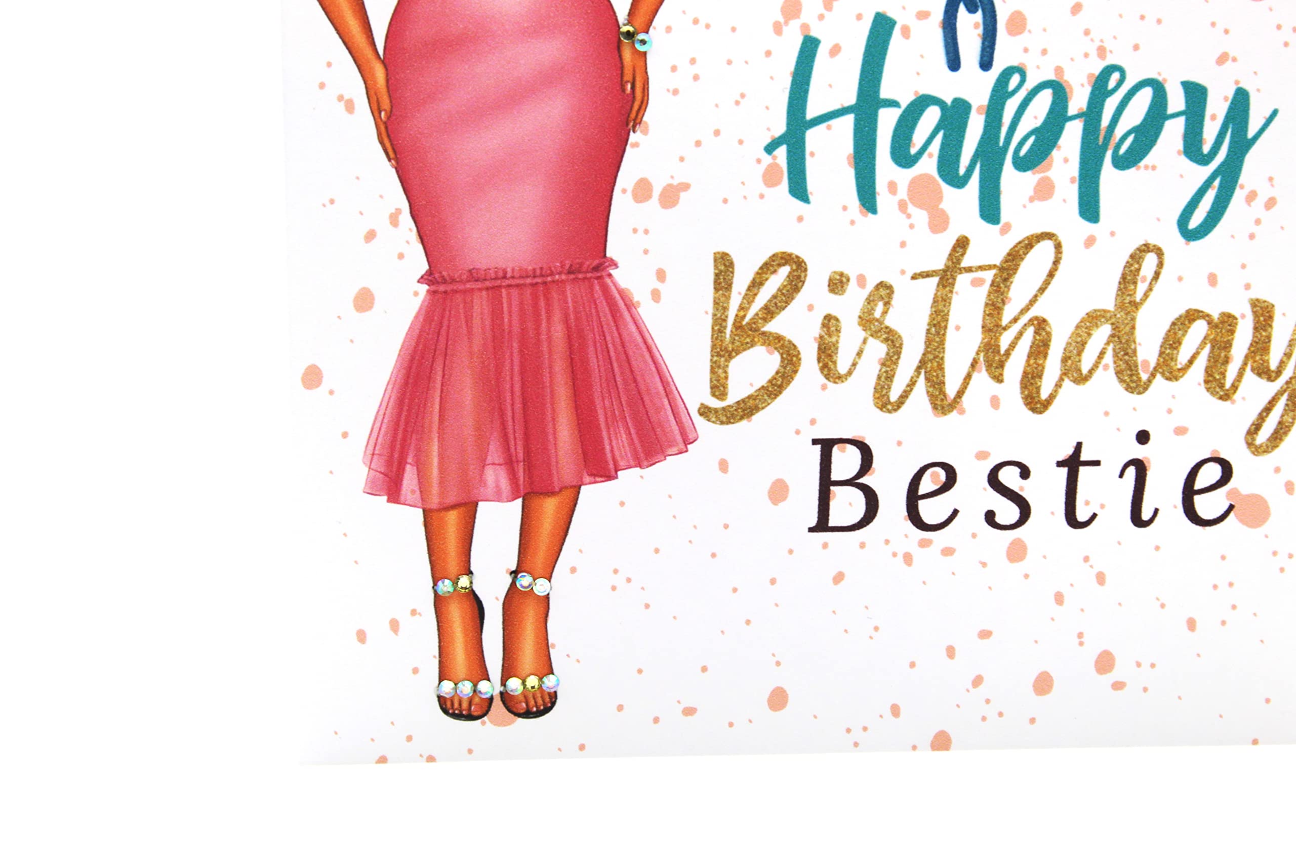 Simply Created African American Birthday Cards with Bling (Pink I)