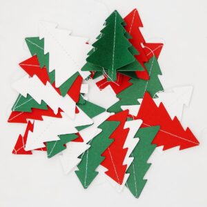 Red White Green Christmas Decorations - 2Pcs 3D Christmas Tree Paper Streamers Party Banner Garland Christmas Party Decorations Hanging Decor