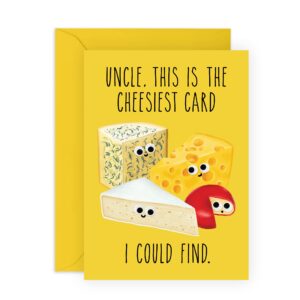 central 23 uncle birthday card adult - cheesiest uncle card - funny gifts for men - thank you, retirement appreciation, congrats cards for uncle - fathers day card - comes with stickers - made in uk