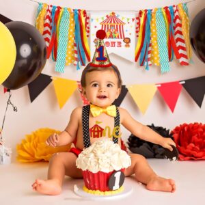 Circus Decorations 3Pcs 1st Birthday Decorations Carnival Theme High Chair Banner Birthday Party Hats Circus Circus Carnival Theme Party Decorations for Baby Shower Girl Beanie