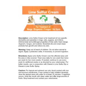 Healthy Paw Life Lime Sulfur Pet Skin Cream (4 oz) - Pet Care for Itchy and Dry Skin - Safe Solution for Dog, Cat, Puppy, Kitten, Horse