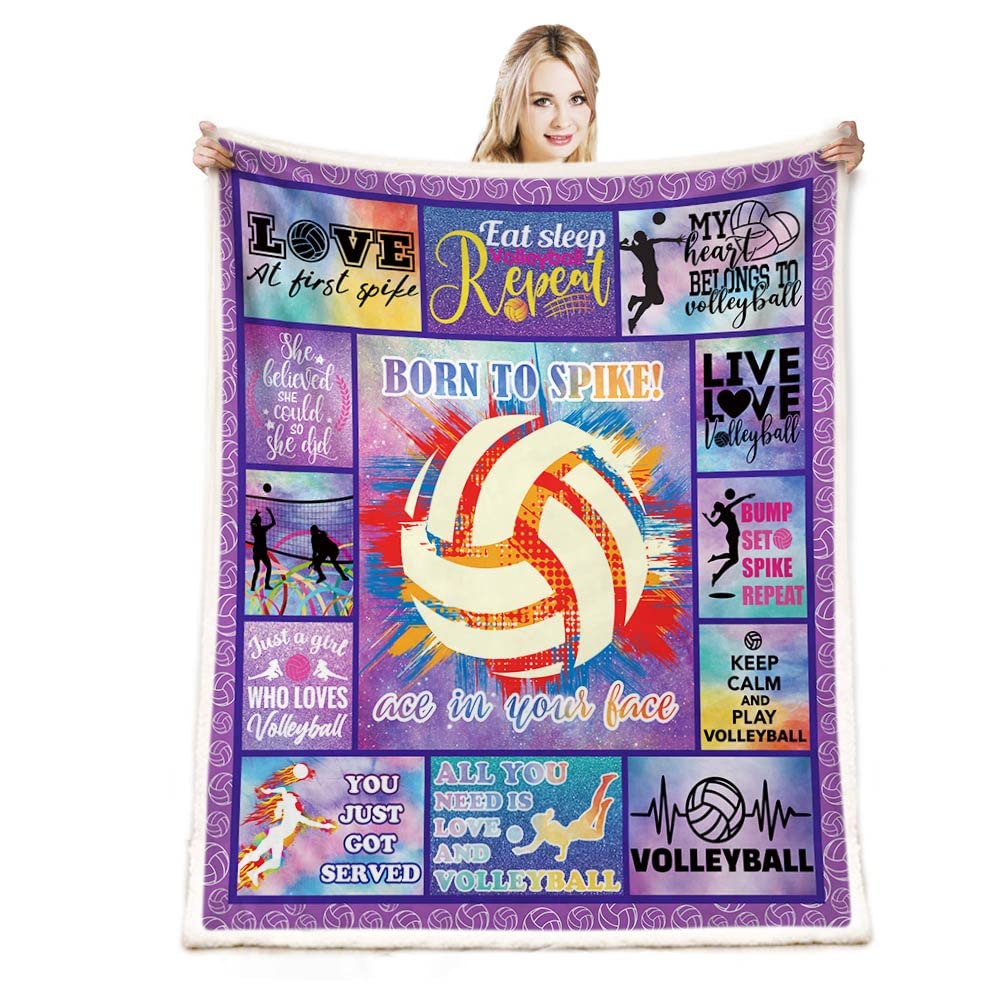 CYREKUD Volleyball Blanket,Volleyball Gifts for Teen Girls Throw Blanket,Volleyball Gifts for Team Blanket Lightweight Soft Warm Cozy Fuzzy Throws Blankets for Office Home Bedroom Sofa 50"x 60"