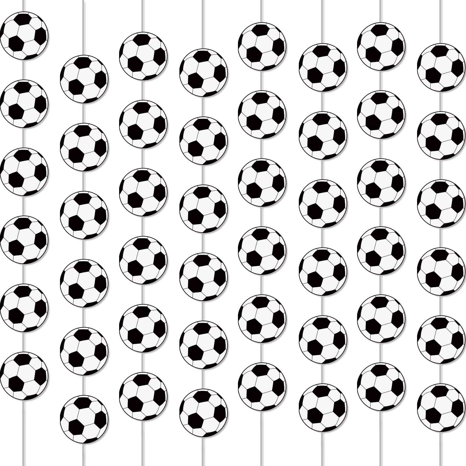 8 Packs Soccer Party Banners Soccer Garland Kit Soccer Hanging Swirl Soccer Party Supplies Decorations Soccer Ball Paper Cutouts for Birthday Party Home Classroom Favor Supplies Decor