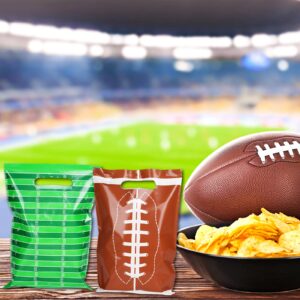 chiazllta 50 Pcs Football Party Bags Football Plastic Goodie Bags Favors Rugby Sports Theme Treat Bags Gift Bags Decorations for Game Day Sports Events Birthday Party