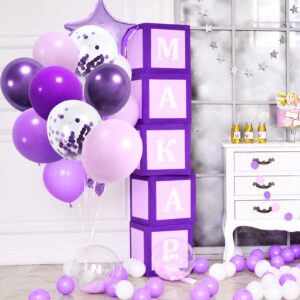 RUBFAC Purple Shades Balloons Garland Arch Kit Assorted Dark Pastel Light Metallic Confetti Purple Balloons Set for Purple Wedding Birthday Graduation Party Decorations