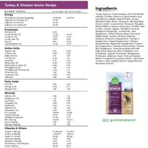 Open Farm Grain-Free Dry Dog Food with Ethically Sourced Ingredients, Non-GMO Veggies & Superfoods to Support Joints & Mobility, Senior Dog Recipe, 4lb Bag (64oz Bag)