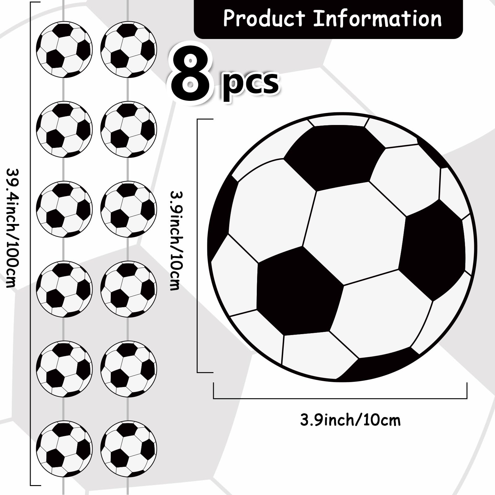 8 Packs Soccer Party Banners Soccer Garland Kit Soccer Hanging Swirl Soccer Party Supplies Decorations Soccer Ball Paper Cutouts for Birthday Party Home Classroom Favor Supplies Decor