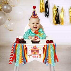 Circus Decorations 3Pcs 1st Birthday Decorations Carnival Theme High Chair Banner Birthday Party Hats Circus Circus Carnival Theme Party Decorations for Baby Shower Girl Beanie