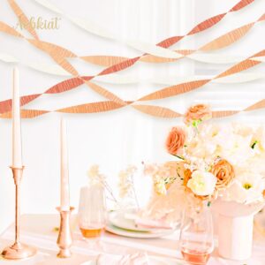 AOBKIAT Wedding Decorations,8 Rolls Gradient Orange Crepe Paper Streamers for Wedding,Bachelorette Party,Birthday, Bridal Baby Shower,Anniversary Party Backdrop