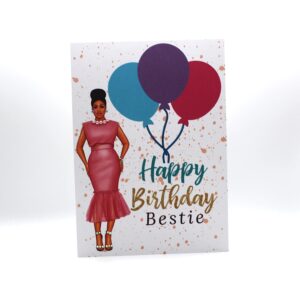 Simply Created African American Birthday Cards with Bling (Pink I)