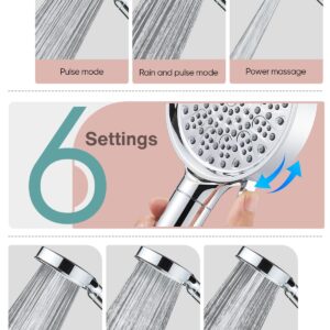 Cobbe Filtered Shower Head with Handheld, High Pressure 6 Spray Mode Showerhead with Filters, Water Softener Filters Beads for Hard Water - Remove Chlorine - Reduces Dry Itchy Skin, Chrome