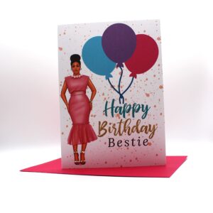 Simply Created African American Birthday Cards with Bling (Pink I)