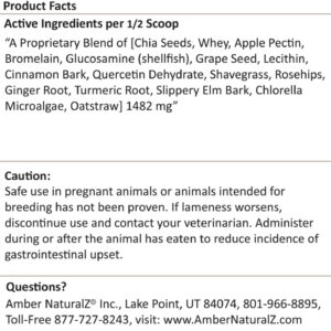 Amber NaturalZ Carticil Plus Herbal Supplement for Dogs | Multi System Support is a Blend for Digestive, Respiratory, and Cardiovascular Health | 60-Day Medium Dog Supply | Manufactured in The USA