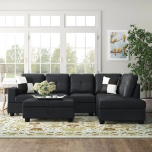 beverly fine funiture mochitas sectional, black