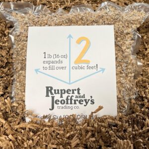 Rupert and Jeoffrey's Trading Co. Crinkle Cut Paper Shred Filler for Gift Baskets (1 Lb, Natural)