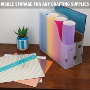 Samsill 12x12 Paper Storage, 3PK, Clear Magazine File Holder for Scrapbook Paper or Vinyl Storage