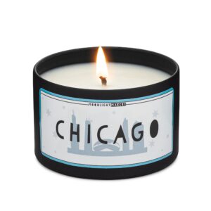 moonlight makers, chicago (chi), walk in the woods scented handmade candle, natural soy wax candle, 25+ hour burn time, 8oz tin