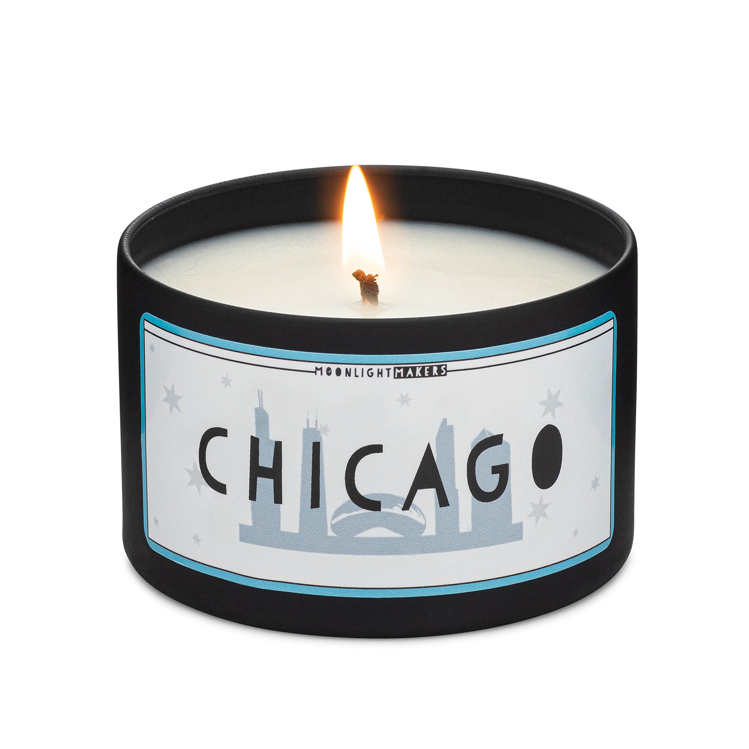 Moonlight Makers, Chicago (CHI), Walk In The Woods Scented Handmade Candle, Natural Soy Wax Candle, 25+ Hour Burn Time, 8oz Tin