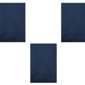 Furnish my Place Modern Plush Solid Navy Color Rug, Indoor/Outdoor Mat, Area Rugs Great for Kids, Pets, Event, Living Room, Made in USA, 18" x 36" Half Round - Set of 3